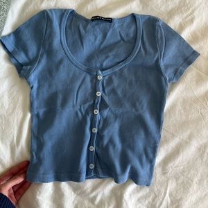 Sky Blue Crop Top - Brandy Melville
